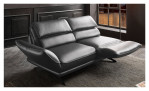 Komfort-Sofa Honduras in einem Echtlederberzug in Charcoal. Mit gezeigter Drehsitzfunktion