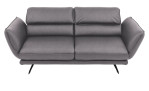 Komfort-Sofa Honduras in einem Echtlederberzug in Granit.
