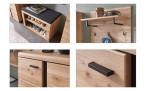 Garderobenschrank Sonos in Altesche massiv und Old Artisan Eiche, Detailansicht Programm