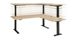 Elektro-Schreibtisch Melanie, Tischplatte in Artisan Eiche Nachbildung, Gestell in schwarz
