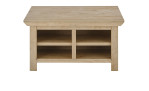 Couchtisch Cabrera in Gold Harbour Oak mit Fächern und klappbarer Platte