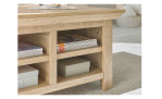 Couchtisch Cabrera in Gold Harbour Oak mit Fächern und klappbarer Platte