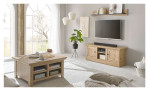 Couchtisch Cabrera in Gold Harbour Oak mit Fächern und klappbarer Platte