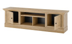 Lowboard Cabrera in Gold Harbour Oak, mit 2 Türen und 3 Fächern, Ansicht mit geöffneten Elementen