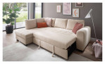  Wohnlandschaft Joachim in Cream, Ottomane links mit Bettfunktion