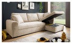 Wohnlandschaft Leon mit Ottomane rechts in cream, Ansicht Bettkasten