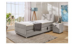 Boxspringbett Paros Bezug Chenille Grau, Liegefläche 100 x 200 cm, Milieuansicht