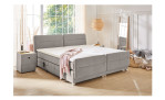 Boxspringbett Paros Bezug Chenille Grau, Liegefläche 100 x 200 cm, Milieuansicht 