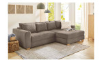 Wohnlandschaft Karolina mit einem Cordbezug in der Farbe Taupe, Milieubild