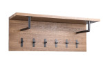 Garderobe Solingen in der Farbe Eiche braun mit 6 Haken
