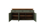 Sideboard Marlena in Salbei Grün mit offenen Türen und Schubladen