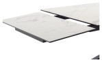 Esstisch Triest Tischplatte aus Keramik und Sicherheitsglas, Ausführung Creme marmoriert, Gestell aus Metall in Schwarz matt, Funktion