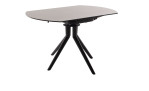 Esstisch Richmond mit Tischplatte aus Keramik Anthrazit und Sicherheitsglas Schwarz lackiert und Gestell in Schwarz matt aus Metall