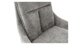 Stuhl Portland mit Bezug aus Strukturgewebe in Anthrazit und Gestell aus Metall Schwarz matt, Detail Sitz