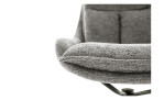 Stuhl Portland mit Bezug aus Strukturgewebe in Anthrazit und Gestell aus Metall Schwarz matt, Detail Sitz