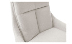 Stuhl Portland mit Bezug aus Strukturgewebe in Creme und Gestell aus Metall Schwarz matt, Detail Sitz