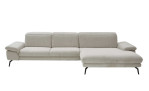 Basis - Ecksofa plano|FORM Mailand, in der Farbausführung Silver, Frontansicht