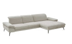 Basis - Ecksofa plano|FORM Mailand, in der Farbausführung Silver, Schrägansicht
