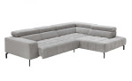 Komfort - Ecksofa plano|FORM Manila in der Farbausfürung Silber, mit der Ausziehfunktion