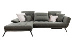 Komfort - Ecksofa Daria, in der Farbausführung Khaki mit der Rückenteilfunktion