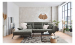 Komfort - Ecksofa Daria, in der Farbausführung Khaki mit der Rückenteilfunktion