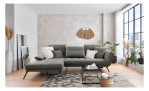 Komfort - Ecksofa Daria, in der Farbausführung Khaki mit der Rückenteilfunktion