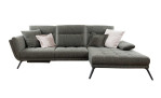 Komfort - Ecksofa Daria, in der Farbausführung Khaki mit der Rückenteilfunktion