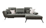 Komfort - Ecksofa Daria, in der Farbausführung Khaki mit der Rückenteilfunktion