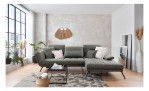 Komfort - Ecksofa Daria, in der Farbausführung Khaki mit der Rückenteilfunktion