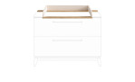 Wickelaufsatz Stiene in Cashmere-Beige aus Holzwerkstoff und einer Absetzung in Eiche