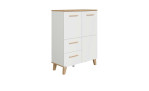 Jugenzimmer-Highboard Oscar in der Farbausfürhung Kreideweiß mit zwei Türen und zwei Schubläsen