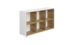 Sideboard Lieven in der Farbkombi Kreideweiß und Eiche Montana mit 6 offenen Fächer