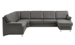 Wohnlandschaft plano|FORM Tyler in einem Echtlederbezug in Anthrazit