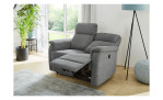 Sofa 3-Sitz Alana, in dem Stoff Chenille grau, Millieubild, Ansicht in rechtsseitg ausgefahrener Relaxposition