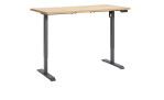 Elektro-Schreibtisch Renatura mit einer Tischplatte in Artisan Oak und anthraziten Metallgestell. Höhenverstellt.