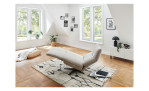 Komfort-Relaxliege Rom, in der Farbausführung Nature, mit der Relaxfunktion, in einem Raum stehend, Schräg- Seitenansicht
