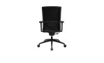 Drehstuhl Office Chair mit Armlehnen, schwarzem Fußkreuz und schwarzem Bezug, Ansicht von hinten