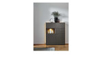 Highboard X5 in schiefergrau lackiert, zwei Schubladen, 2 Klappen, ein offenes Fach und zwei Türen