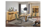Sideboard v-plus 3000 in Wildeiche hell mit einer Klappe, zwei Türen und zwei Schubkästen im Wohnzimmer
