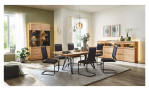 Sideboard v-plus 3000 in Wildeiche hell mit einer Klappe, zwei Türen und zwei Schubkästen im Wohnzimmer