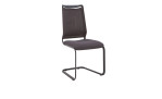 Schwingstuhl Lilli Plus, Farbe Carbonbraun, Gestell in Metall Anthrazit von der Seite