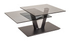 Couchtisch 1019-GPA-ANM in grau, Platten aus Parsolglas, Ansicht der Drehfunktion
