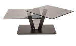 Couchtisch 1019-GPA-ANM in grau, Platten aus Parsolglas, Ansicht der Drehfunktion