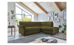 Ecksofa plano|FORM Dale in der Farbausführung Grün, in einem Raum stehend