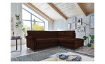 Ecksofa plano|FORM Dale in der Farbausführung Braun, in einem Raum stehend