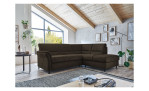 Ecksofa plano|FORM Dale in der Farbausführung Schoko, in einem Raum stehend