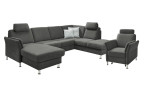 Komfort-Ecksofa plano|FORM Lirio in der Farbausführung Anthrazit