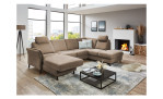 Ecksofa plano|FORM Lirio in der Farbe Camel mit der Funktion in der Ottomane