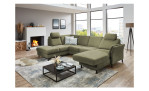 Ecksofa plano|FORM Lirio in der Farbe Grün mit der Funktion in der Ottomane