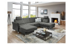 Ecksofa plano|FORM Lirio in der Farbe Anthrazit mit der Funktion in der Ottomane